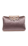 Gold Velvet Evening Clutch Bag - Bessie London