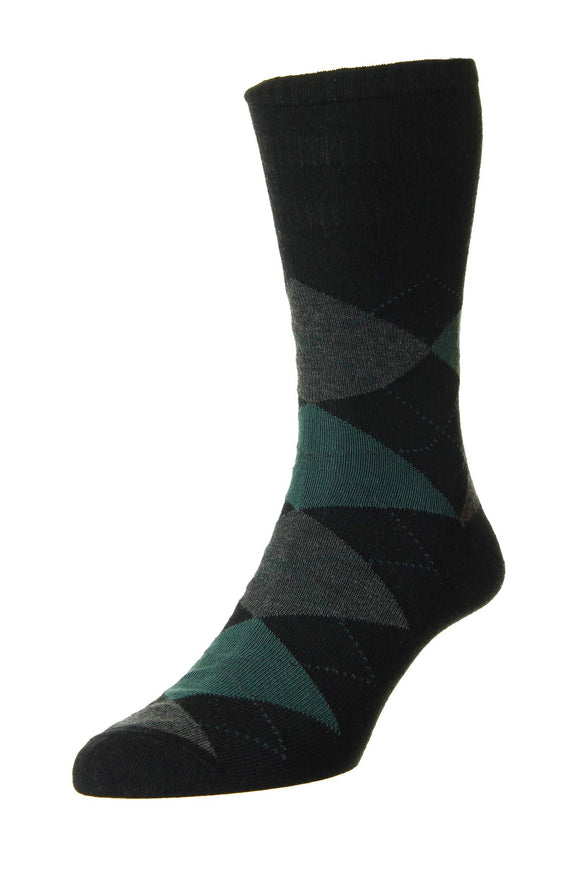 Wool Argyle Softop Socks - HJ Hall