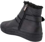 Heather Black Lined Leather Boot - Adesso