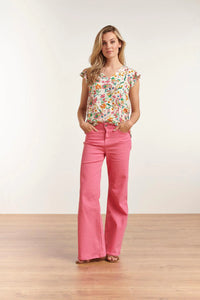 SMASHED LEMON Hot Pink Flared Jeans