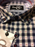 Navy Check Long Sleeve Shirt - 1880 Club