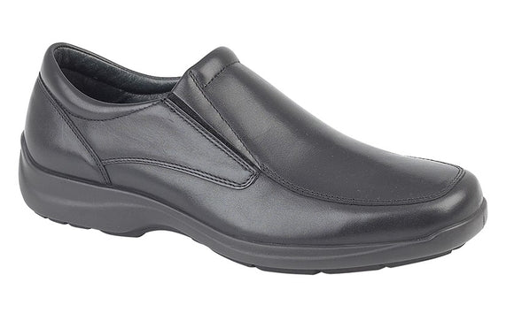 IMAC Black Leather Slip On Shoe