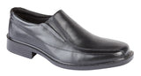 ROAMERS Black Leather Slip On Shoe