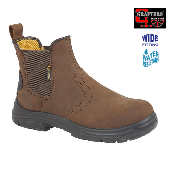 Brown Wide Fit Safety Boot - Grafters