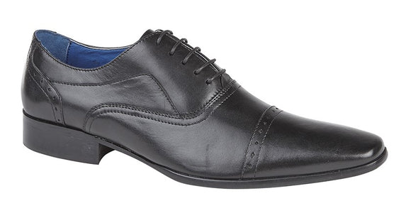 ROAMERS Black Laced Oxford Shoe