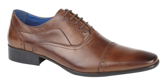 ROAMERS Brown Laced Oxford Shoe