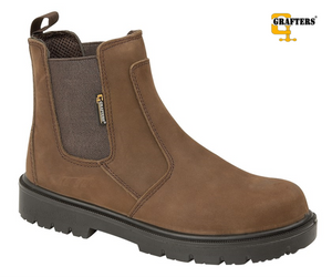 Brown Waxy Leather Safety Boot - Grafters