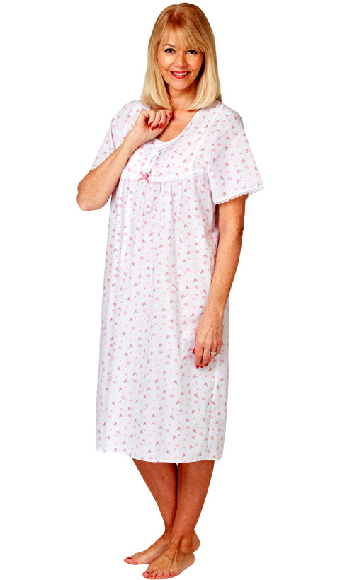 Pink Sweetheart Short Sleeve Nightdress - Marlon