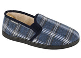 Martyn Blue Check Slipper - Dunlop