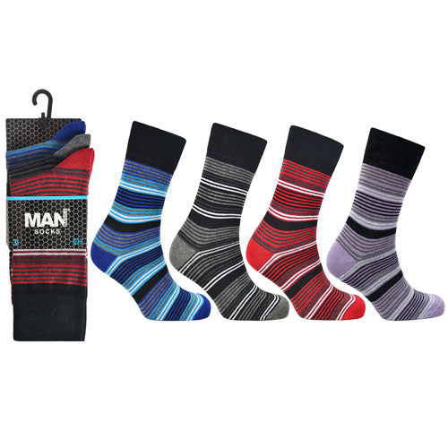 Man Basic Stripe Sock - 3 Pair Pack