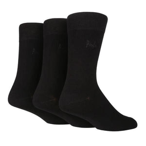 PRINGLE Black Bamboo Gentle Grip Socks 3 Pair Pack