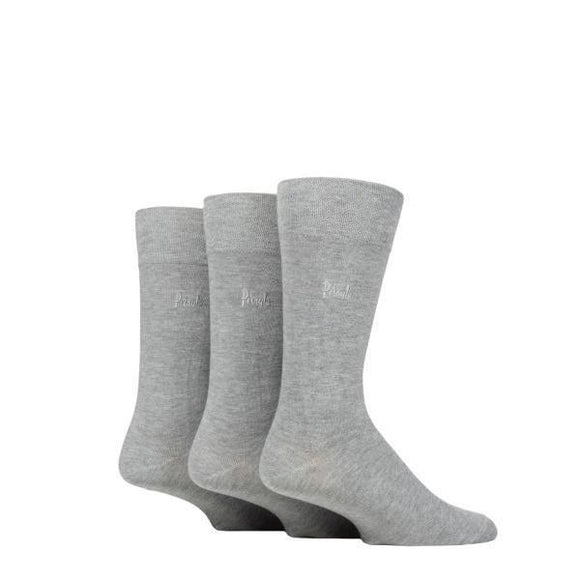 PRINGLE Grey Bamboo Gentle Grip Socks 3 Pair Pack