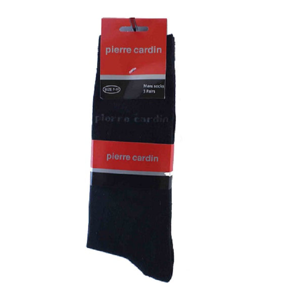 PIERRE CARDIN Plain Black Socks - 3 Pair Pack