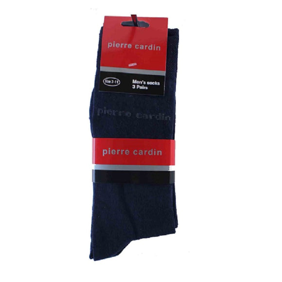 PIERRE CARDIN Plain Navy Socks - 3 Pair Pack