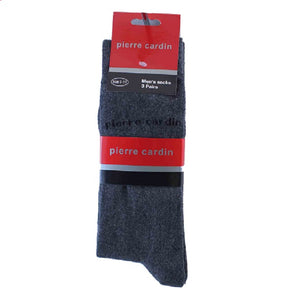 PIERRE CARDIN Plain Grey Socks - 3 Pair Pack