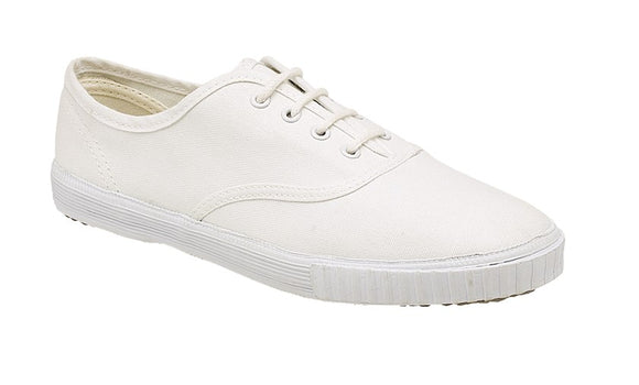 White Canvas Laced Plimsoll