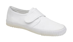 White Canvas Velcro Plimsoll