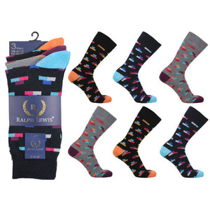 Ralph Lewis Men's Brick Design Socks