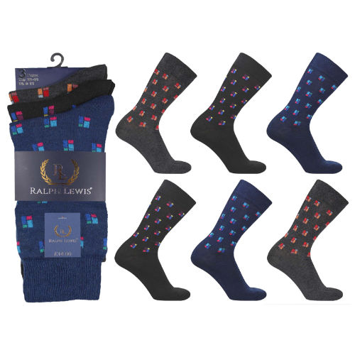 Ralph Lewis Square Dot Design Socks