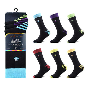 Socksation Black Suit Socks - Striped Hell & Toe