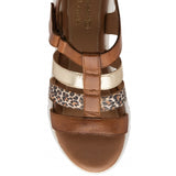 STRESSLESS by LOTUS Shiloh Tan & Leopard Print Sandal