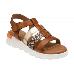 STRESSLESS by LOTUS Shiloh Tan & Leopard Print Sandal