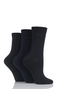 ELLE Dark Assorted Cotton Socks - 3 Pair Pack