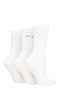 ELLE White Cotton Socks - 3 Pair Pack