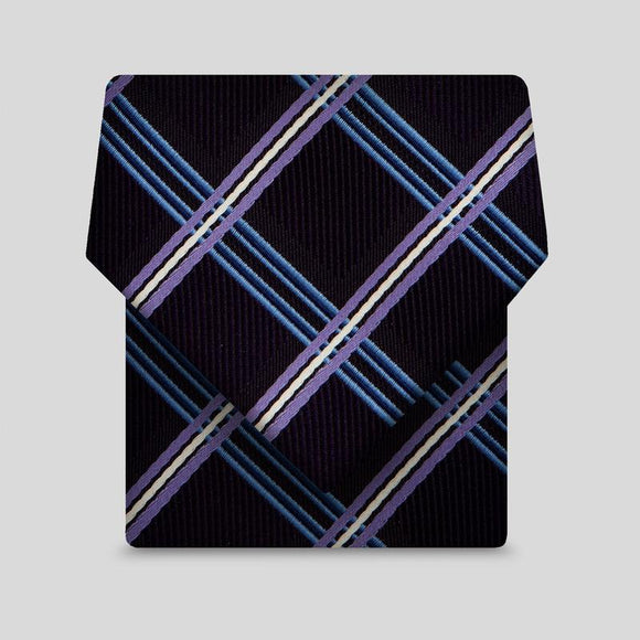 Purple & Blue Wide Check Tie