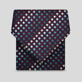 Burgundy & Teal Square Design Tie