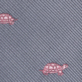 Grey & Pink Turtle Slim Tie