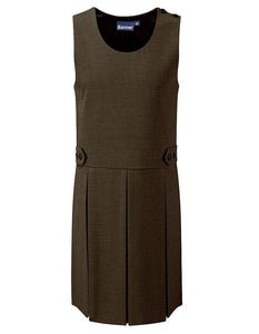 Tenby Box Pleat Pinafore - Brown