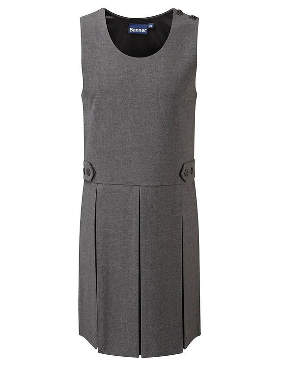 Tenby Box Pleat Pinafore - Grey