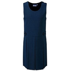 Tenby Box Pleat Pinafore - Navy