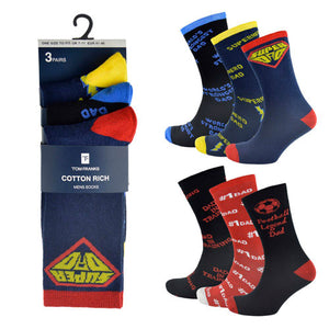 Dad Slogan Socks - 3 Pair Pack