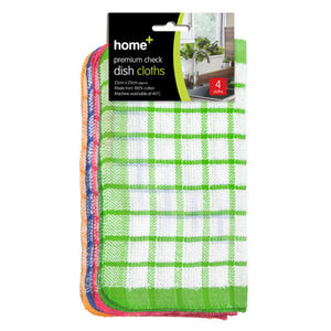 Check Dish Cloths - 4 Pack