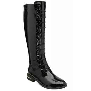 Lisa Black Patent Knee High Boot - Lotus