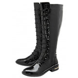 Lisa Black Patent Knee High Boot - Lotus