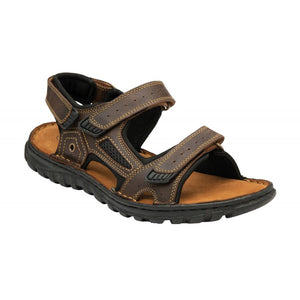 Noah Brown Leather Sandal - Lotus