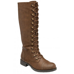 Tallulah Brown Long Leg Boot - Lotus