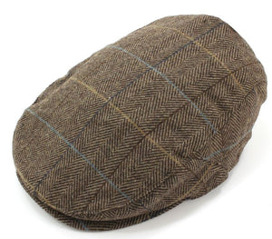 Cap Pony Style Brown Herringbone Check