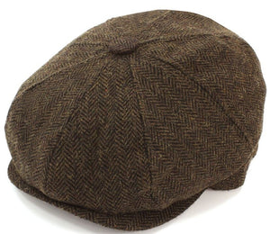 Cap 8 Panel Herringbone - Brown