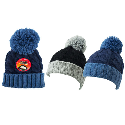 Boys Pom Pom Hats - Heat Machine