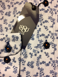 White/Navy Print Long Sleeve Shirt - 1880 Club