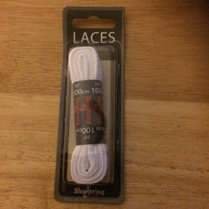 Flat 8mm White Laces - 100cm