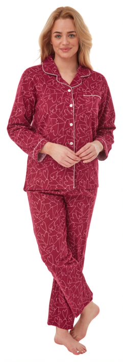 Ruby Heart Wincey Pyjamas - Indigo Sky