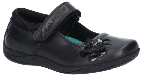 Jessica Junior Black Leather Shoe - Hush Puppies