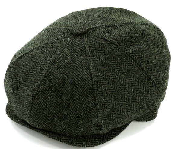 Cap 8 Panel Herringbone - Green