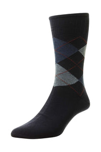 Argyle Softop® - HJ89 MEN'S COTTON SOFTOP® SOCKS NAVY