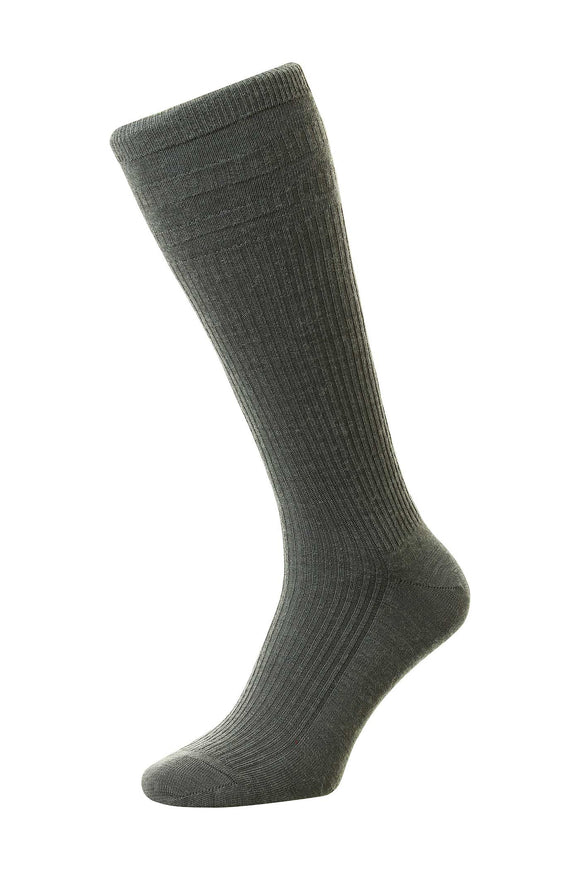 HJ HALL HALF-HOSE WOOL SOFTOP GREY